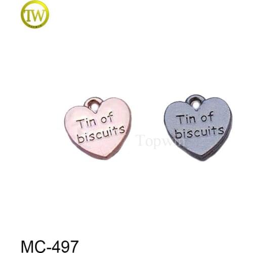 MC497 misty silver heart shape metal tags for jewelry, Metal logo tags for clothing, Metal tags for necklace