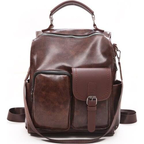 Fashion Womens Backpack Pu Leather Travel Backpacks Large Capacity School Bag For Teenage Girls Shoulder Bags Mochila Mujer