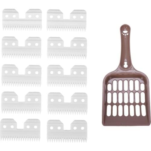 Pet Cat Dog Wastes Trash Cleaner Litter Scoop with 10Pcs Replaceable Ceramic Pet Ceramic Clipper Cutting Blade