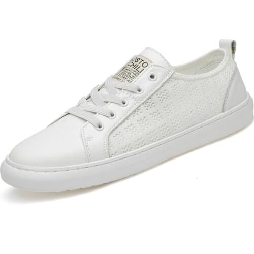 Men shoes Classic Mens lace up Genuine Leather shoes mens fashion casual wear-resistant shoes Wild Non-slip Board Shoe