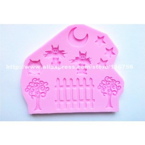 New! Free Shipping Moon & Star Shaped Silicone Mold Cake Decoration Fondant Cake 3D Food Grade Silicone Mould 144