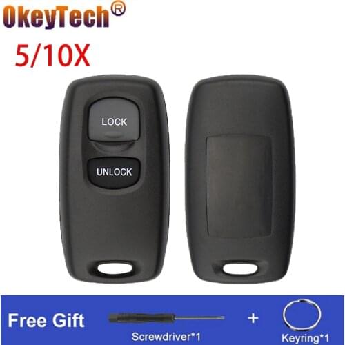 OkeyTech Remote Control Car Key Case Shell Cover For Mazda 2 3 6 323 626 2 Buttons Keyless Entry Fob Key Replacement For Mazda