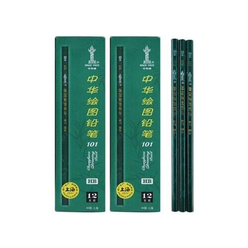 Genuine Shanghai 101 China HB12 Boxed Drawing Pencil Writing Wooden Pencil Stationery Wholesale