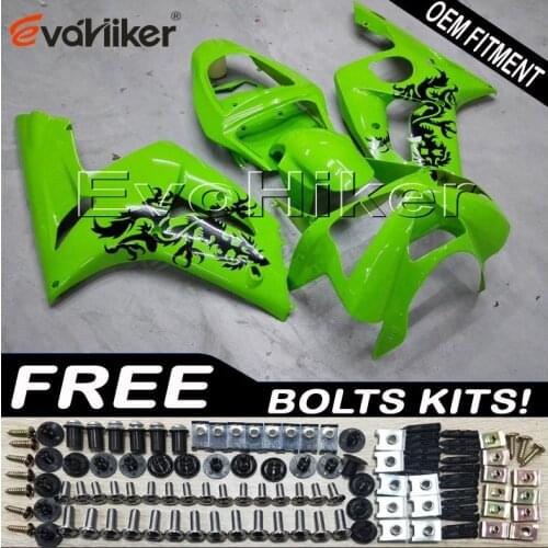 Motorcycle plastic cover for ZX6R 2003 2004 ZX 6R 03 04 black green motorcycle bodywork kit