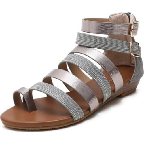 Flip-toe High Top Sandal 2021 Summer Fairy Style Sexy Thick Heel Crossstrap Roman Shoe Middle Heel for Women