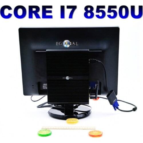 EGLOBAL Fanless Mini PC Windows 10 Pro Quad Core i7 8550U DDR4 Ram Kaby Lake Mini Computer HTPC DP+HDMI
