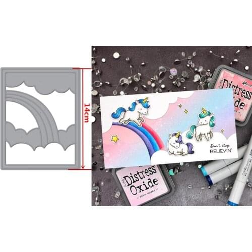 Rainbow Cloud Frame Metal Cutting Dies Stencil For Scrapbooking Handmade Paper Cards Embossing Craft Deoration Mould New