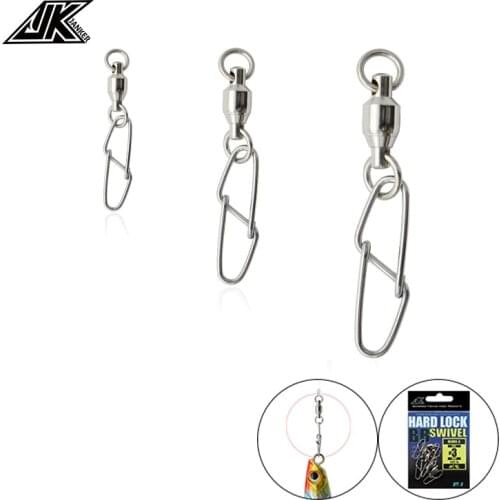 HLBBS 59-190LB 1#-5# Fishing Swivels Connector Jig Snap Strong Ball Bearing Rolling Swivel Link Jig Lure Fishing Accessories