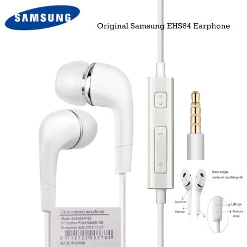Samsung EHS64 Earphone Wired 3.5mm In-ear with Microphone Wired Controller Support Android for Xiaomi Huawei
