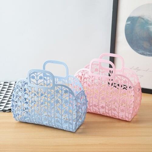 Foldable Bathroom Hollow Wash Storage Basket Bath Basket Plastic Bath Basket Basket Bath Basket Storage Basket