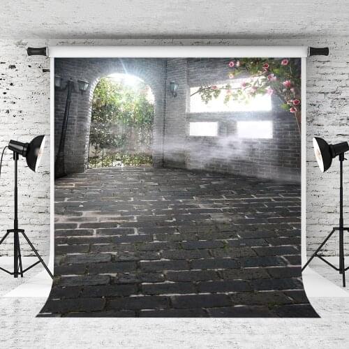 VinylBDS Wedding Brick Background Stone House Sunlight Green Leaves Photography With Window Children Photography Backdrop