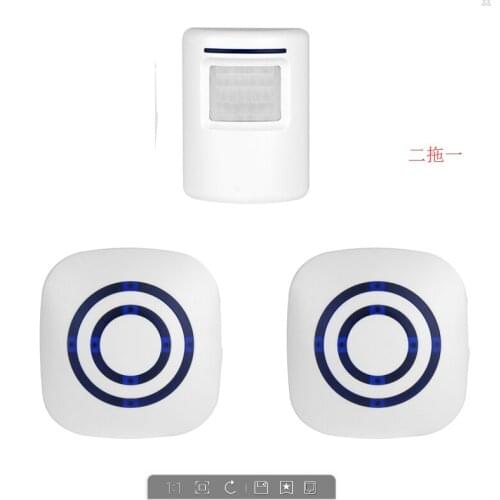 Waterproof Wireless Doorbell Infrared Sensor Motion Detector Entry Door Bell Alarm with Receiver 38 Ringtones EU/US Plug