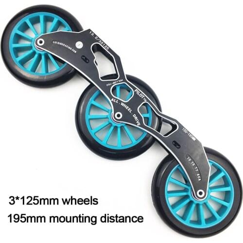 JEERKOOL Inline Slalom Slide Roller Skates Frame 3*125mm Wheels Aluminum Alloy Skating Base 85A Wheel Skates Basin DJ53