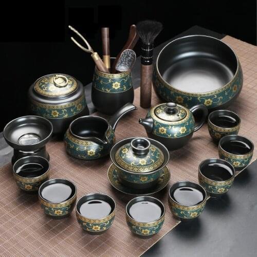 Upscale Tea Sets Ceramic Kung Fu Teaset Teacup Porcelain Service Gaiwan Tea Cups Mug of Tea Ceremony Teapot