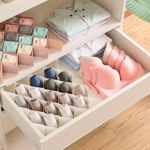 6/8 Lattice Sorting Box Underwear Sock Storage Organizer Desktop Drawer Classification Cosmetics Makeup Boxes Home Accessories