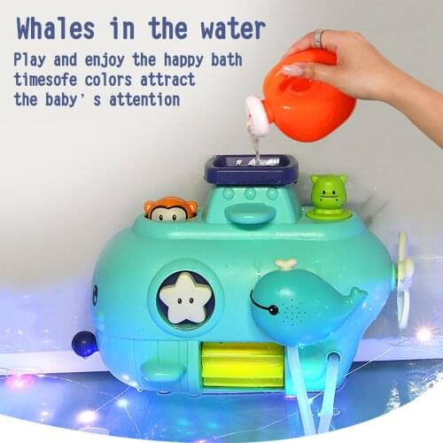 Funny Submarine Baby Bath Bathtub Bathing Water Game Spinning Watering Spraying Toy for Kids Toddlers Infants