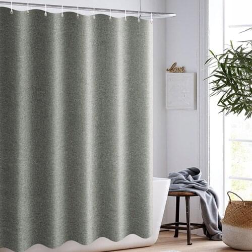 Thickened Imitation Linen Shower Curtain Waterproof Partion Screen Perforated Mildew Proof Partition Curtains Bathroom Product