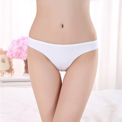 Ice Silk Thong Panties for Girls Ladies Panty G String Tangas lingerie hot Sexy Briefs Seamless Women low Rise Underwear Panties
