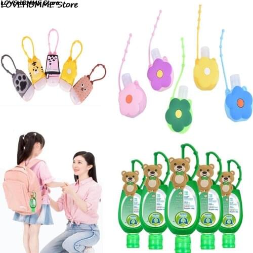 1PCS 30ml/50ml Cute Silicone Mini Hand Sanitizer Hand Gel Holder Portable Safe Gel Holder Travel Shampoo Soap Dispenser Bottle