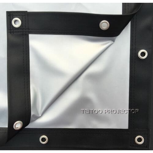3D Metal Silver Screen 100 inches 4:3 Portable Home Cinema Front Projector Curtain Screen for Home Theater Church etc