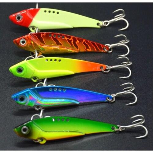 5PCS Mini Fishing Fish VIB Vibe spoon Lure Hook baits 12g LAKE Reservoir Pond River