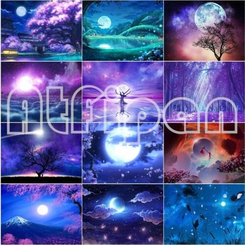 5D Diamond Painting Landscape DIY Full Round Square Diamond Embroidery Cross Stitch Kit Wall Art Home Decoration Children Gift