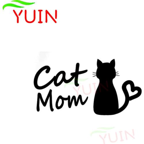 Car Sticker Motorcycle Decals Cat Mom Cartoon Animals Creative PVC Bumper Decorative Accessories Sunscreen Waterproof Decal