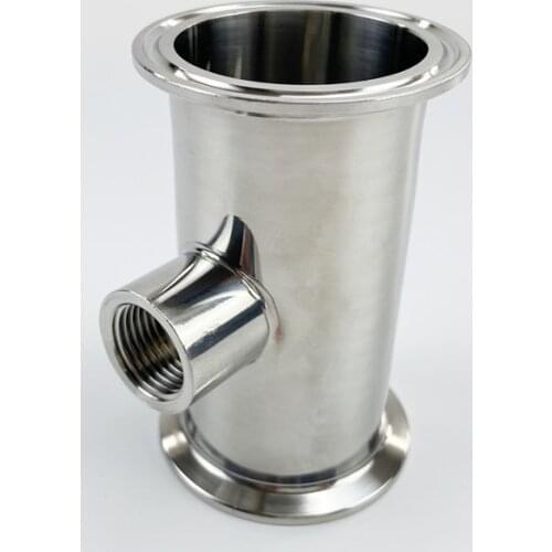 Free Shipping 2"(51mm) OD64 Sanitary Tri Clover Spool Tube/Pipe with Middle Internal Thread 1/2", Length 4"(100mm),SS304