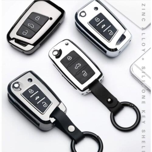 Car Key Case For Skoda Octavia A5 A7 Superb Fabia Yeti Seat For VW Tiguan Passat B6 B8 Polo Golf 6 7 T-Roc Keychain