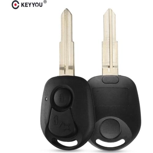 KEYYOU 20x 2 Buttons Remove Key Case Shell Fob Styling For SSANGYONG ACTYON KYRON REXTON Uncut Blade Key Fob Cover