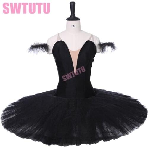 Black Ballet Tutu Professional Classical Dance Dress Costume Girls Platter Tutus Competiton for Women BT9111