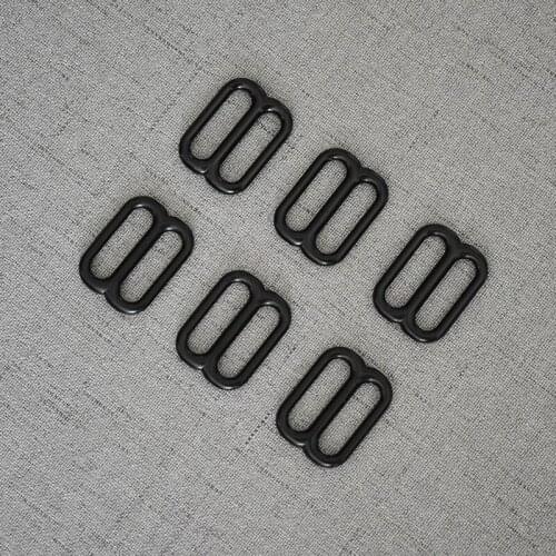 Black 20mm Metal Accessories DIY Shoulder Bag Strap Belt Rectangle Adjust Tri-Glide Pin Buckle Slider Loop 20BXK-h