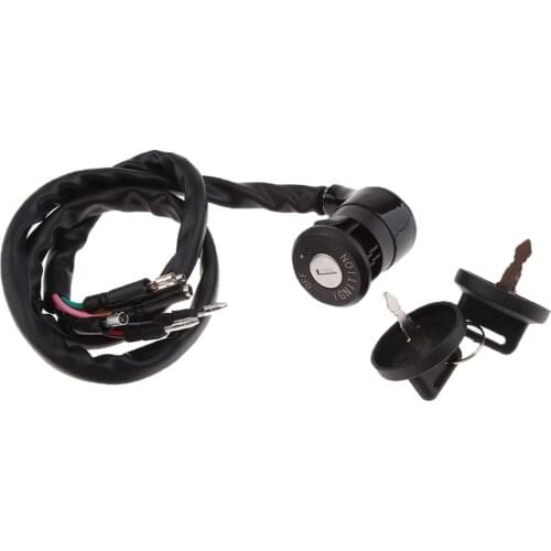 Black Ignition Key Switch + 2 Keys Set Fits for Honda TRX350 Fourtrax ATV 1986-1987