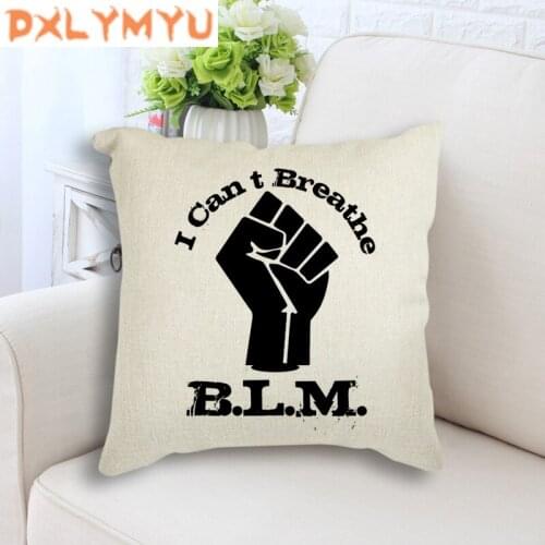 Throw Pillow Decorative Cushion no filler I Can't Breathe Black Lives Matter Print Linen Cotton Seat Cushion Sofa Decoration