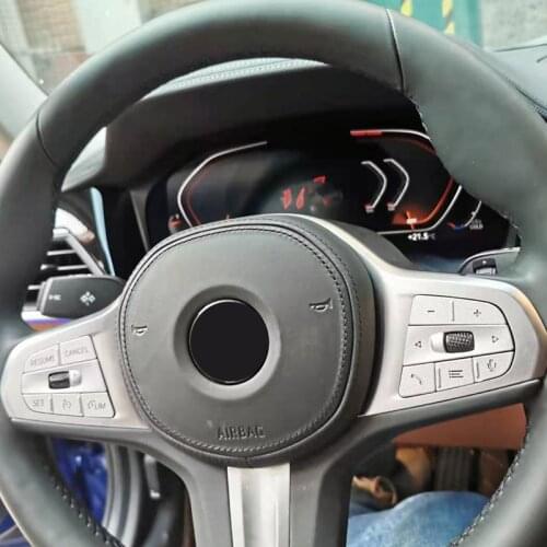For BMW 3 4 5 series G20 G22 G30 6 series GT G32 Z4 G29 19-21Aluminum Car Steering Wheel Buttons Covers Stickers Car Accessories