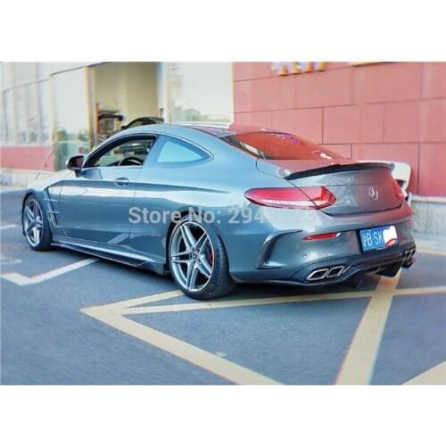 For Mercedes Benz W205 Coupe 2015-2018 C63 AMG C200 C250 C180 C300 C350 FD Style Carbon Fiber Rear Trunk Boot Roof Spoiler Wing
