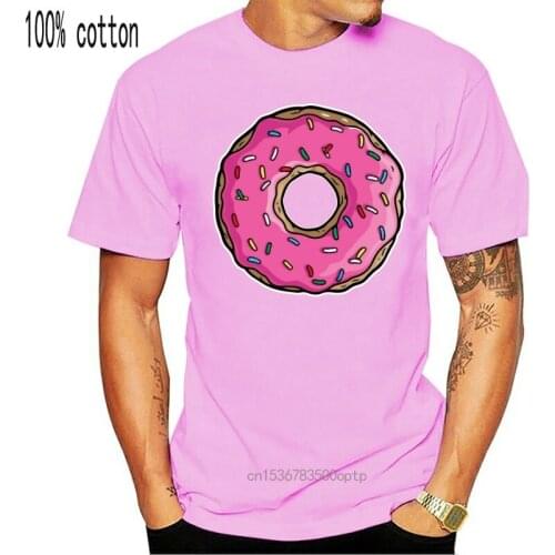 Simple Casual Men T Shirt Donut Design TShirt Pure Cotton Birthday Gift T-shirt Short Sleeve Funny Tees Round Neck