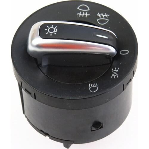 FHAWKEYEQ Chrome Headlight light Control Switch For VW Caddy Tiguan Touran Golf MK6 Jetta VW Passat B6 5ND 941 431 A 5ND941431A