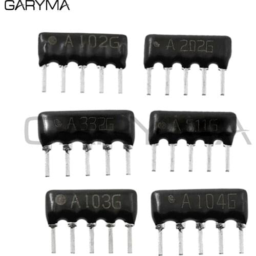 20pcs DIP Exclusion Network Resistor Array 5pin 1K 10K 330R 470R 510R 680R 2K 2.2K 3K 4.7K 5.1K 6.8K 100K 220K 330K 470K 510K