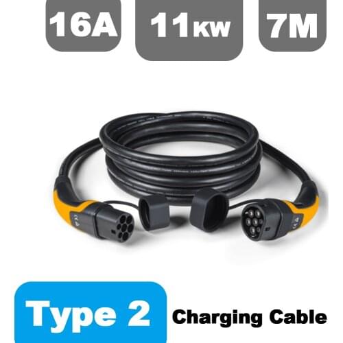 16A 32A Three phase EV Cable Type 2 to Type 2 IEC62196 EV Charging Plug With 7 Meter cable TUV/UL EVSE CABLE