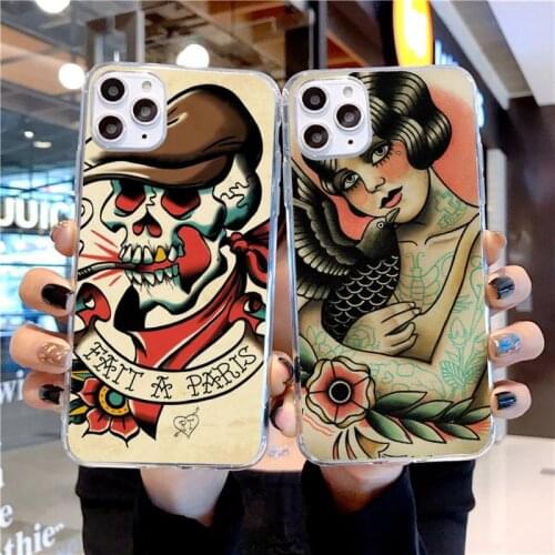 Cool old school tattoo Phone Case For iPhone SE2 11 Pro XS MAX XS XR 8 7 6 Plus 5 5S SE Case