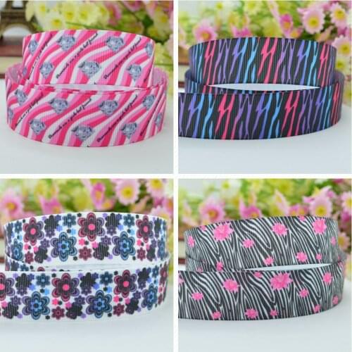 SUPWRF 16 22mm 25mm 38 50 75mm Zebra pattern Printed grosgrain ribbon hair bow DIY hair accessories decoration 50 Yards B0929