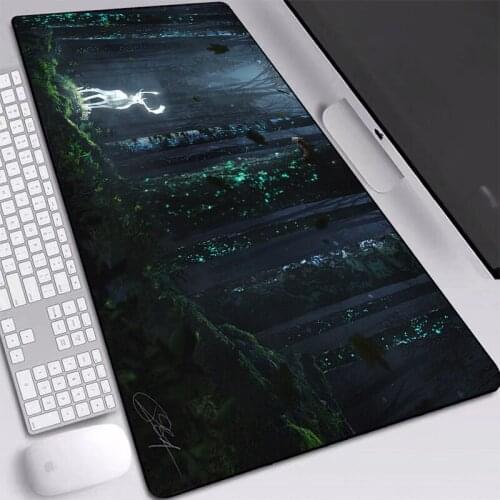 Deer Forest Night Mat Mice Beautiful Mouse-Pad Large Personality Full Desktop Pad Dirt-resist Custom 900x400mm Large Desk Mat