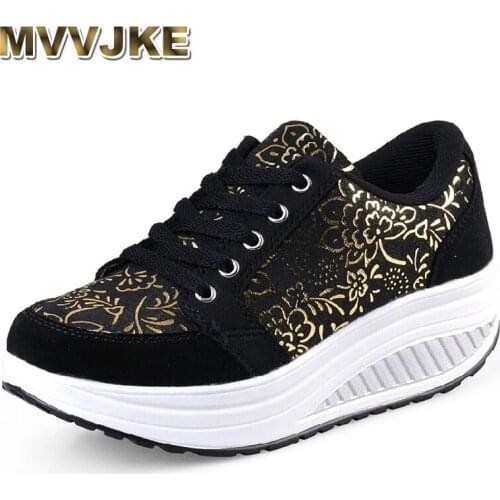 MVVJKE Women Toning Shoes Wedge Slimming Fitness Swing Shoes Woman Platform Height Increasing Breathable Sports Sneakers
