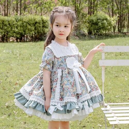 Summer 2021 Kids Dress for Girls birthday party Lace Girl Dress tutu Princess Court Pageant Gown infant Children Lolita Dress