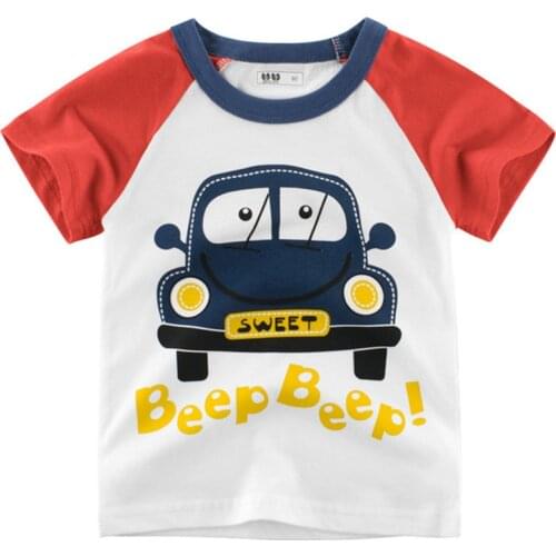Summer Newborn Boys Tops Cotton Baby Tees Car Design Infant Boy T-shirt Cool Babies Toddlers Children Clothing