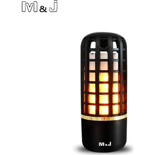 M&J LED Flame Lamps Wireless Bluetooth Stereo Speaker Outdoor TWS Wireless Mp3 Speaker Dynamic Flame Effect Light Subwoofer