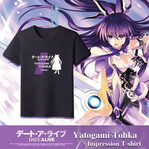 MGFHOME Anime JK DATE A LIVE Princess Yatogami Tohka Cosplay Shirt Related T-Shirt tshirt t shirt Tops Tee Women Men Black