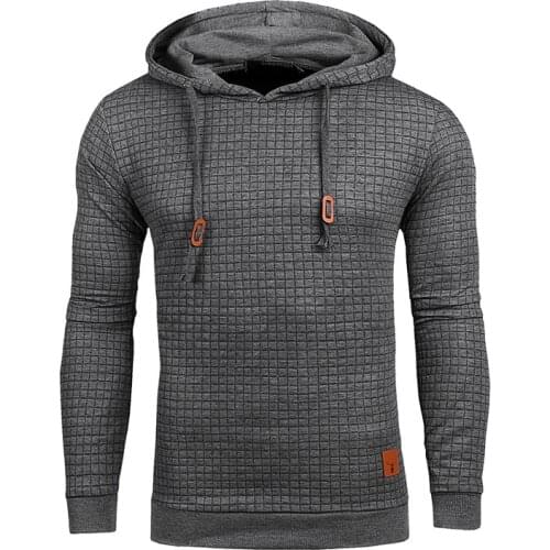 Plaid Hoodies Men 2020 Autumn Long Sleeve Solid Color Hooded Sweatshirt Coats Male Hoodie Casual Sportswear Drop Shipping