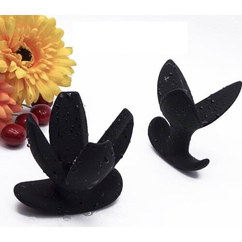 Man Women Silicone Anal Dilator Hollow Petal Tunnel Butt Plug Anal Expander Vaginal Speculum Expansion Adult Anal Sex Toys